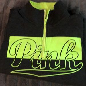 VS PINK quarter zip with hoodie pocket in medium